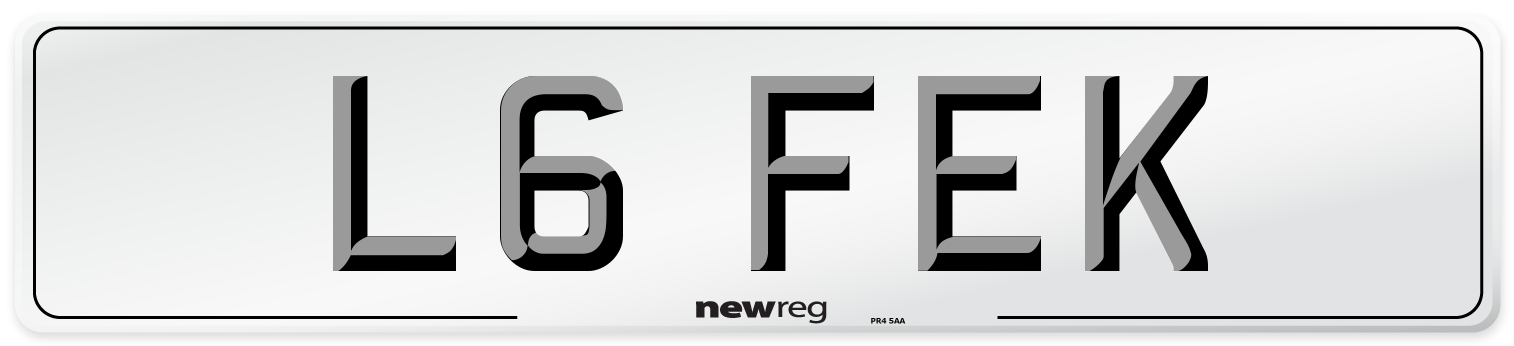 L6 FEK Number Plate from New Reg